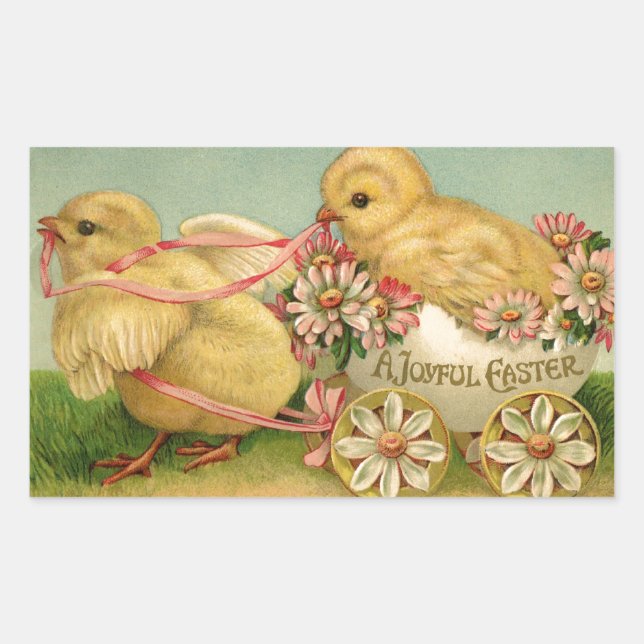 Sticker Rectangulaire Pâques Joyeuses (Devant)