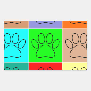 Sticker Rectangulaire Paquets De Chiots Mignons En Carré