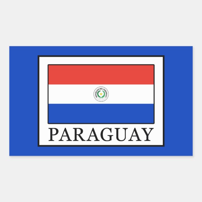 Sticker Rectangulaire Paraguay (Devant)