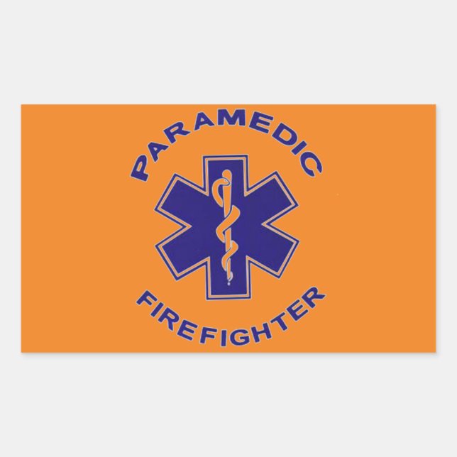 Sticker Rectangulaire Paramedic du pompier (Devant)