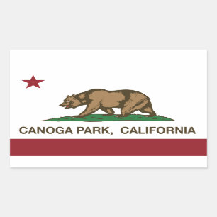 Sticker Rectangulaire Parc de Canoga de drapeau de République de la