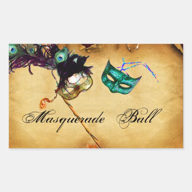 STICKER RECTANGULAIRE PARC MARDI GRAS MASQUERADE (Devant)