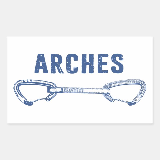 Sticker Rectangulaire Parc national Arches Escalade Quickdraw (Devant)