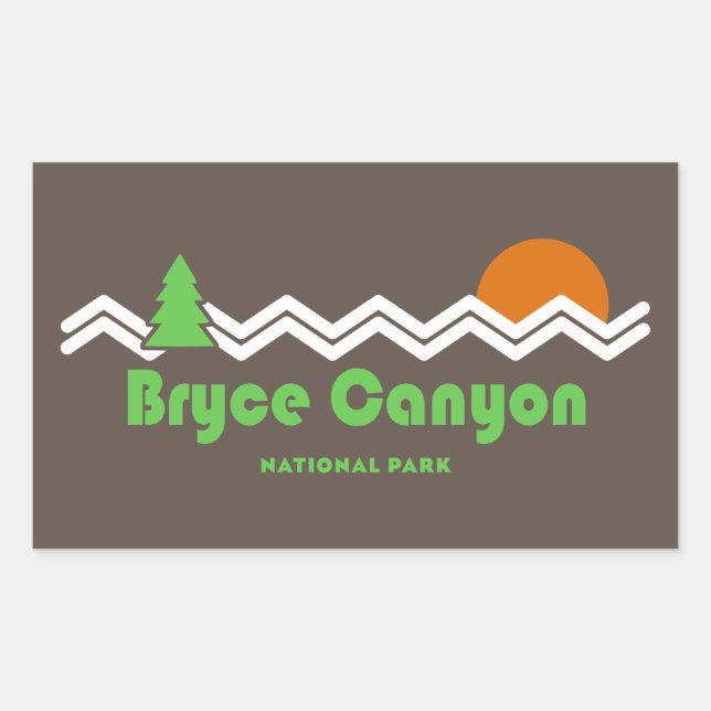 Sticker Rectangulaire Parc national Bryce Canyon Rétro (Devant)