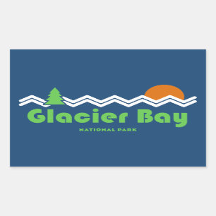 Sticker Rectangulaire Parc national de Glacier Bay Rétro