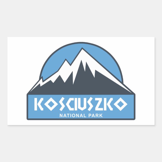 Sticker Rectangulaire Parc national de Kosciuszko (Devant)