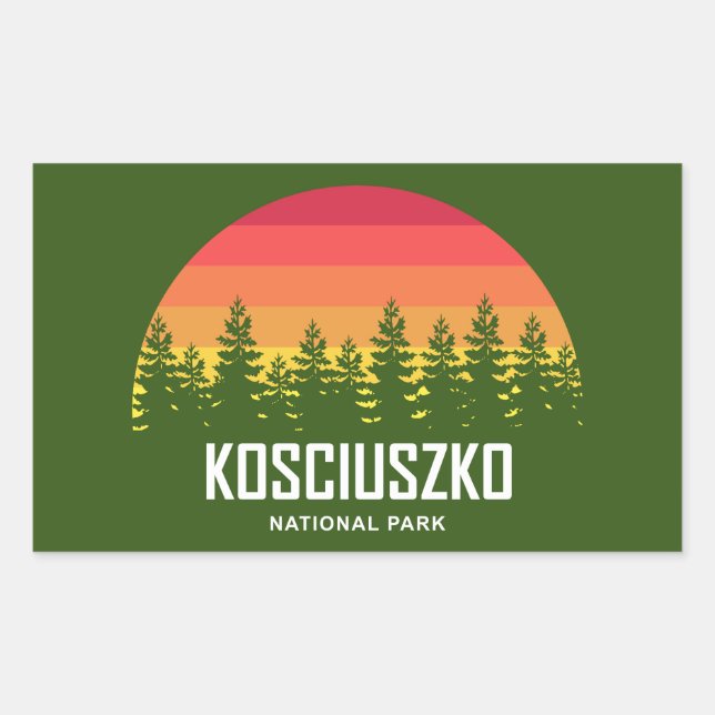 Sticker Rectangulaire Parc national de Kosciuszko (Devant)