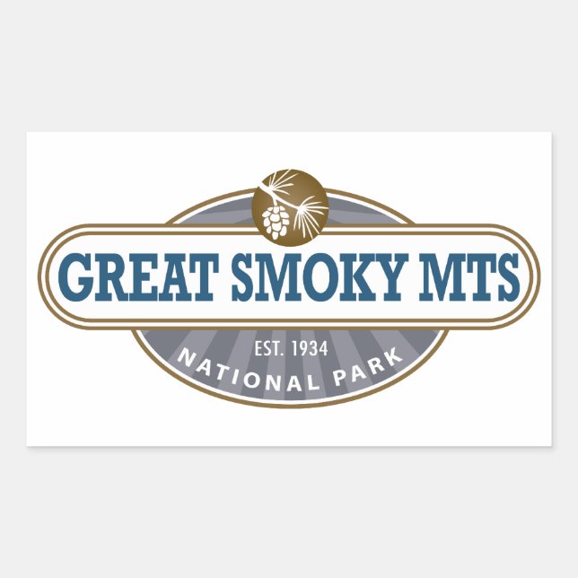 Sticker Rectangulaire Parc national des Great Smoky Mountains (Devant)