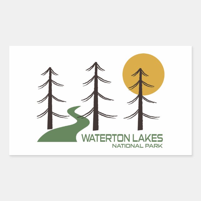 Sticker Rectangulaire Parc national des Lacs-Waterton (Devant)