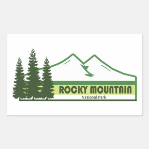 Sticker Rectangulaire Parc national des Rocheuses Grandes vertes