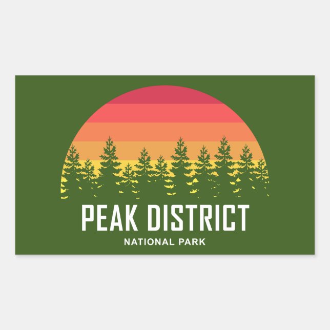 Sticker Rectangulaire Parc national du district de Peak (Devant)