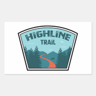 Sticker Rectangulaire Parc national du Glacier Highline Trail
