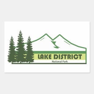 Sticker Rectangulaire Parc national du Lake District bandes vertes