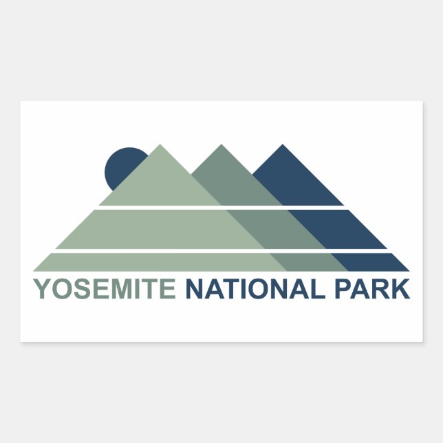 Sticker Rectangulaire Parc national Yosemite Mountain Sun (Devant)