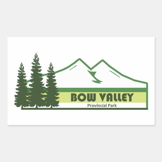 Sticker Rectangulaire Parc provincial de Bow Valley Bandes vertes (Devant)