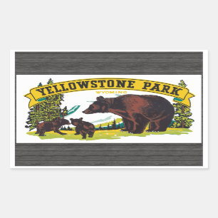 Sticker Rectangulaire Parc Wyoming, cru de Yellowstone