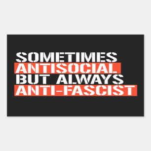 Sticker Rectangulaire Parfois antisocial mais toujours antifasciste