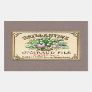 Sticker Rectangulaire Parfum antique de Français du muguet