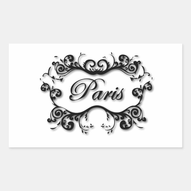 Sticker Rectangulaire Paris avec ses manuscrits (Devant)