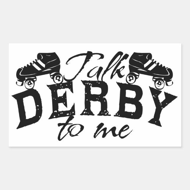 Sticker Rectangulaire Parle Derby à moi, Roller Derby (Devant)