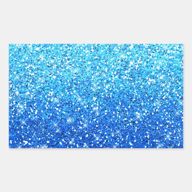 Sticker Rectangulaire Parties scintillant bleues Étincelles Texture (Devant)