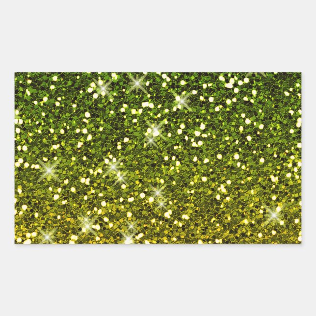 Sticker Rectangulaire Parties scintillant dorées foncées chatoyantes (Devant)