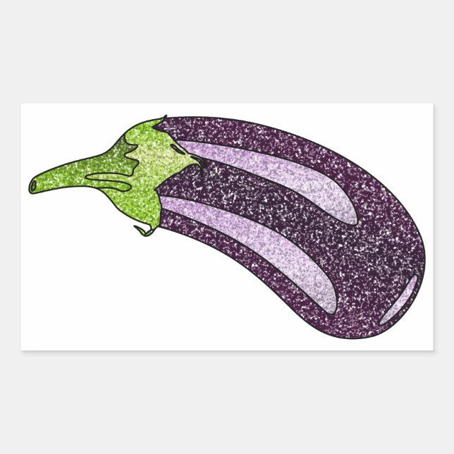 Sticker Rectangulaire Parties scintillant Eggplant (Devant)