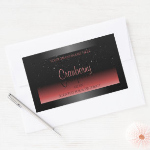 Sticker Rectangulaire Parties scintillant moderne noir et rouge Ombre Ét