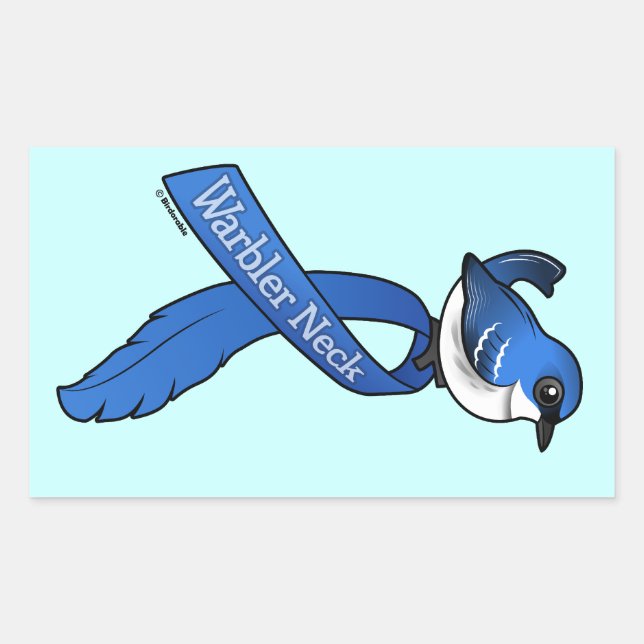 Sticker Rectangulaire Paruline Col Ruban Cérulean (Devant)