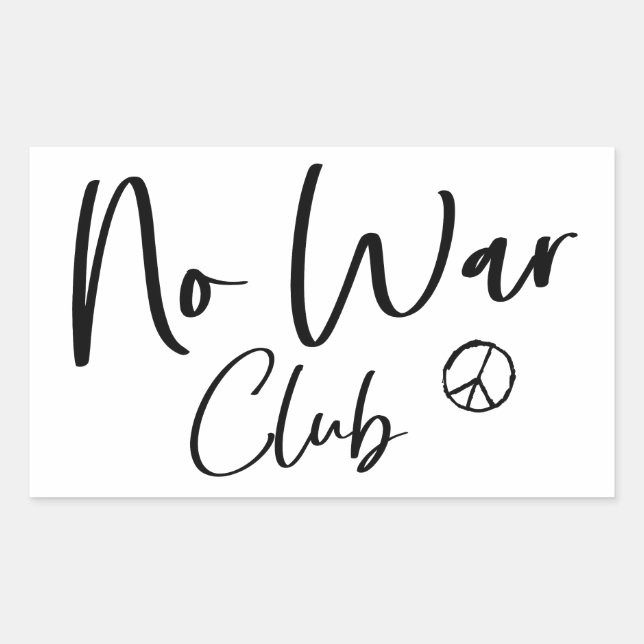 Sticker Rectangulaire Pas de paix de club de guerre (Devant)