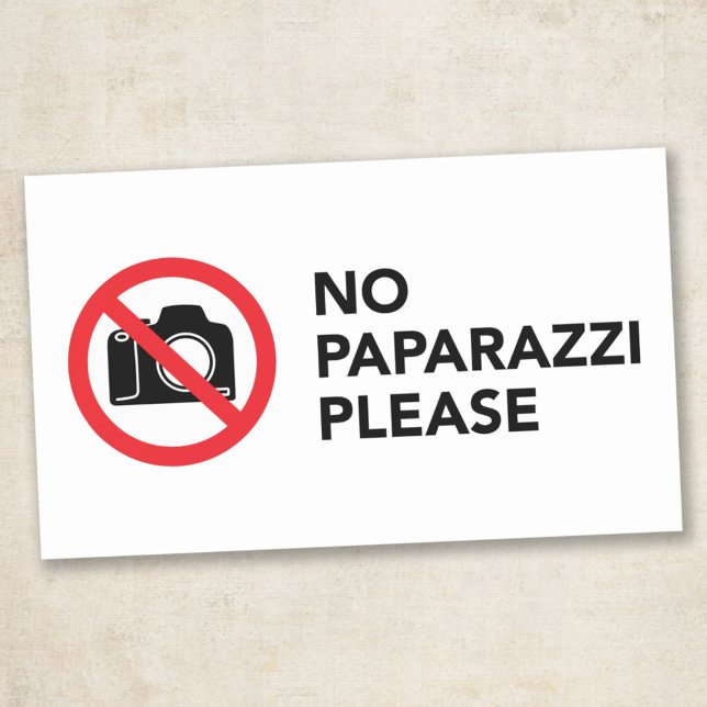 Sticker Rectangulaire Pas de Paparazzi S'il vous plaît - Pas de photos (Créateur téléchargé)