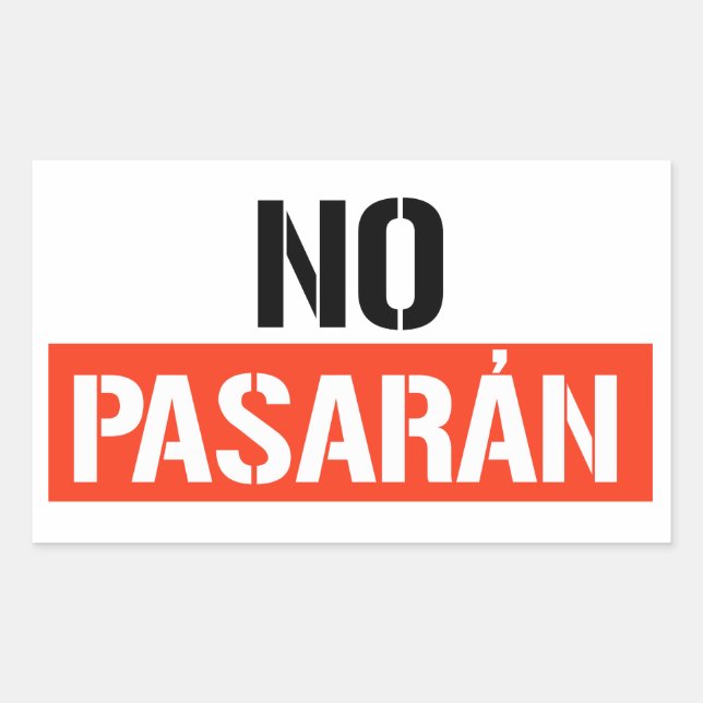 Sticker Rectangulaire Pas de Pasaran (Devant)