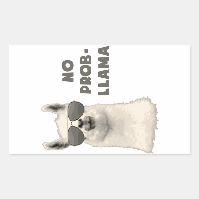 Sticker Rectangulaire Pas de problème Llama (Devant)
