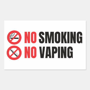 Sticker Rectangulaire Pas de tabagisme Pas de Vapin