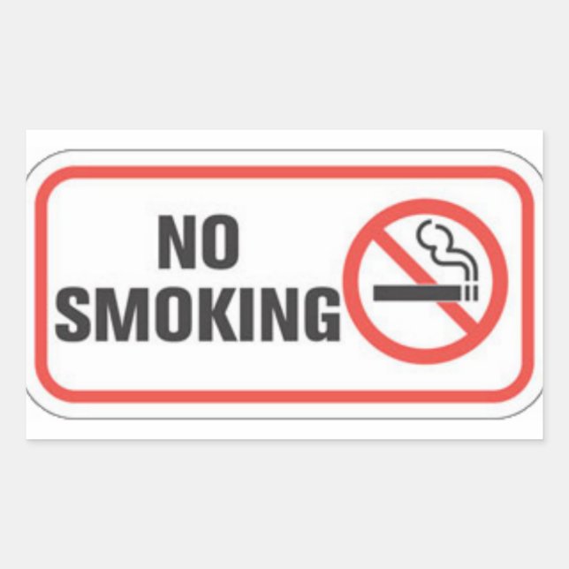 Sticker Rectangulaire Pas d'étiquette anti-tabac (Devant)