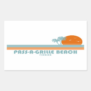 Sticker Rectangulaire Pass-a-Grille Beach Floride Sun Palm Trees