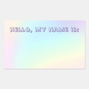 Sticker Rectangulaire Pastel Arc-en-ciel esthétique Anniversaire Party N