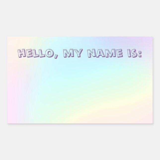 Sticker Rectangulaire Pastel Arc-en-ciel esthétique Anniversaire Party N (Devant)