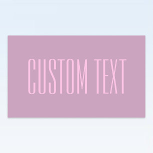 Sticker Rectangulaire Pastel Violet & Rose Clair   Texte Moderne Éditabl