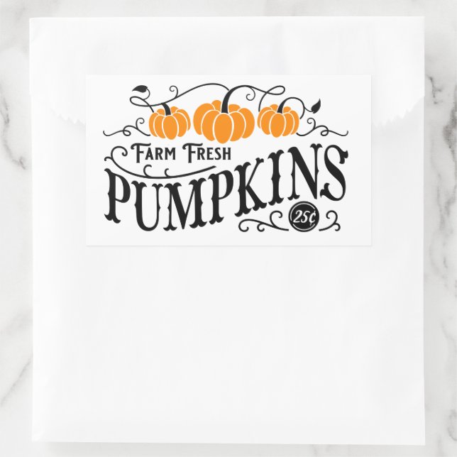 Sticker Rectangulaire Patch Citrouille agricole (Sac)
