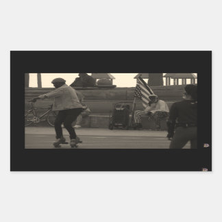 Sticker Rectangulaire Patins unis super photo été