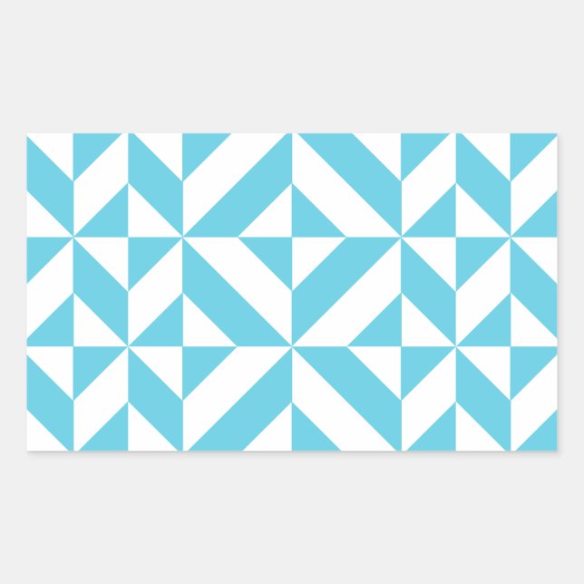 Sticker Rectangulaire Patters de Ocean Blue Geometric Deco (Devant)