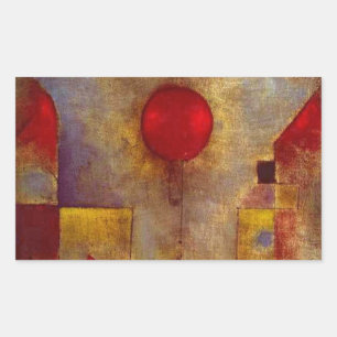 Sticker Rectangulaire Paul Klee Red Balloon Art Abstrait Coloré 