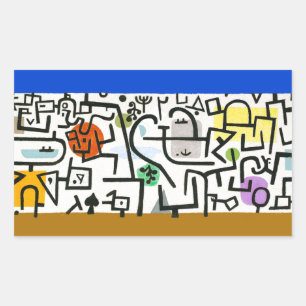 Sticker Rectangulaire Paul Klee Rich Harbour Expressionnisme Abstrait