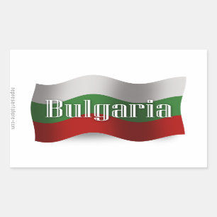 Sticker Rectangulaire Pavillon Bulgarie