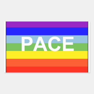 Sticker Rectangulaire Pavillon de la paix Rainbow