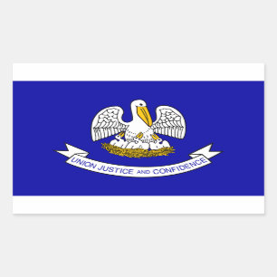 Sticker Rectangulaire Pavillon d'État Louisiane