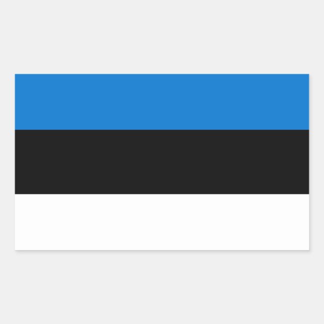 Sticker Rectangulaire Pavillon Estonie (Devant)