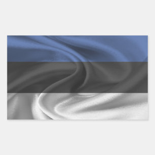 Sticker Rectangulaire Pavillon Estonie