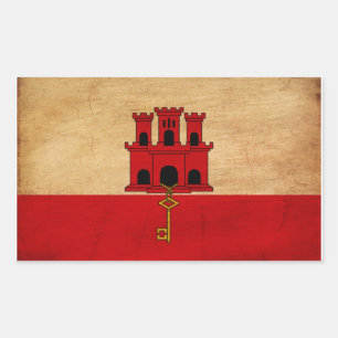 Sticker Rectangulaire Pavillon Gibraltar